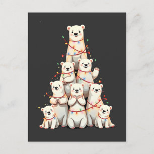 Polar Bear Julgran God jul Julafton Meddelande Vykort