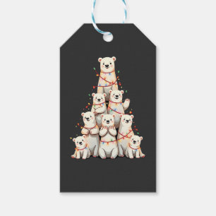 Polar Bear Julgran God jul Julafton Presentetikett