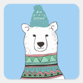 Polar Bear-julschackers Fyrkantigt Klistermärke