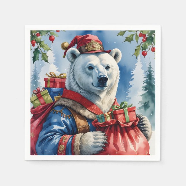 Polar Bear jultomtsdesign Pappersservett (Framsidan)