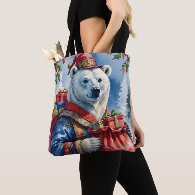 Polar Bear jultomtsdesign Tygkasse (Närbild)