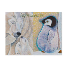 Polar Bear Kärlek och Baby Penguin