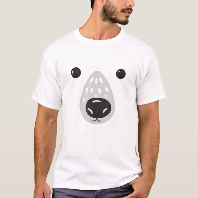 Polar Bear Kids Costume Bear Ansikte Coola Zoo Pol T Shirt (Framsida)
