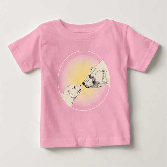 Polar Bear Kiss Baby Shirt Polar Bear Unge Tee (Framsida)