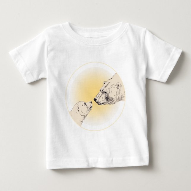 Polar Bear Kiss Baby T-Shirt Baby Wildlife Tees (Framsida)