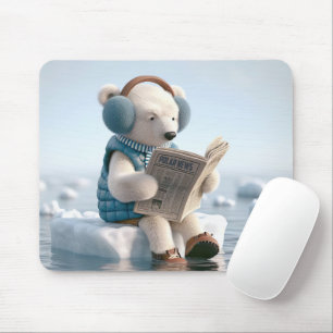 Polar Bear Läsa en tidning Musmatta