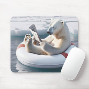 Polar Bear Läsa en tidning Musmatta