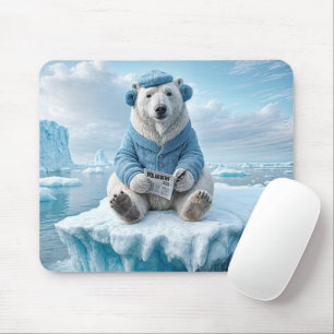 Polar Bear Läsa en tidning Musmatta