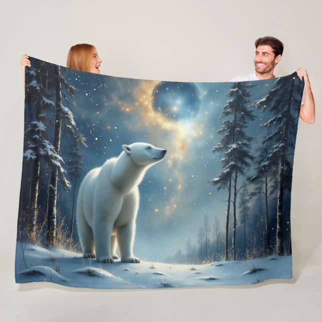 Polar bear magic in the snow fleecefilt (På plats)