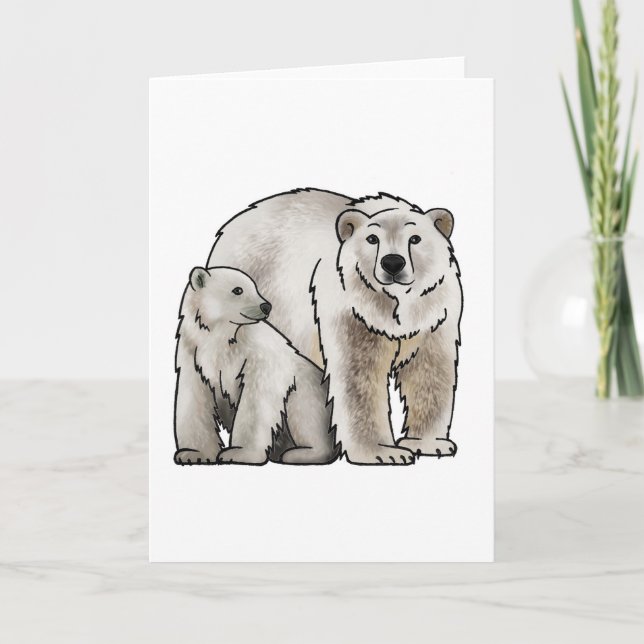 Polar Bear Mamma Card Kort (Framsida)