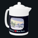 Polar Bear - Mamma Nose Best<br><div class="desc">En polar björn unge vill ha försäkringar från mor på arktiska issäcken. Text som läser "Kall Nose Warm Hearts" och ett rött hjärta visas också, allt på en startfältsbakgrund.</div>