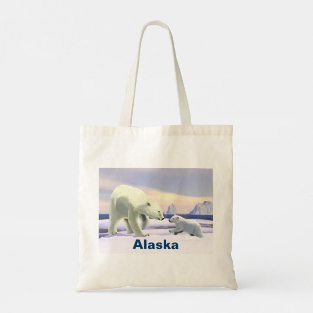 Polar Bear - Mamma Nose Best Tote Bag Tygkasse (Baksida)