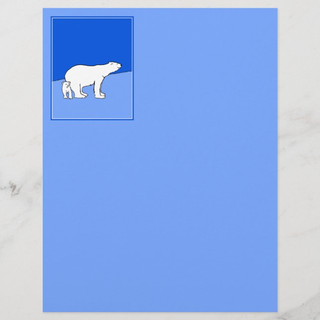 Polar Bear Mamma och Unge Painting - Wildlife Art (Framsida)