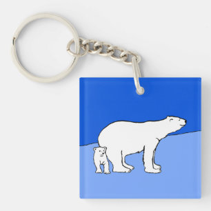 Polar Bear Mamma och Unge Painting - Wildlife Art
