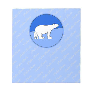 Polar Bear Mamma och Unge Painting - Wildlife Art Anteckningsblock