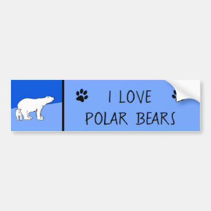 Polar Bear Mamma och Unge Painting - Wildlife Art Bildekal