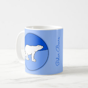 Polar Bear Mamma och Unge Painting - Wildlife Art Kaffemugg
