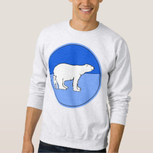 Polar Bear Mamma och Unge Painting - Wildlife Art Lång Ärmad Tröja