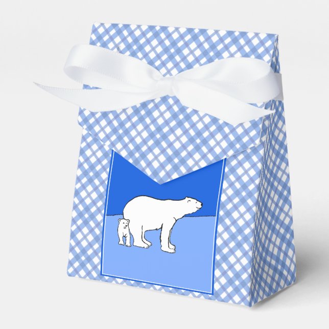 Polar Bear Mamma och Unge Painting - Wildlife Art Presentaskar (Framsidan Sidan)