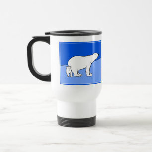 Polar Bear Mamma och Unge Painting - Wildlife Art Resemugg