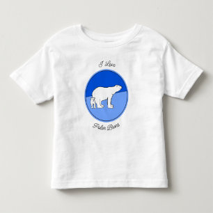 Polar Bear Mamma och Unge Painting - Wildlife Art T Shirt