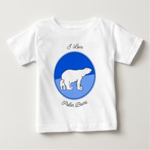 Polar Bear Mamma och Unge Painting - Wildlife Art T Shirt