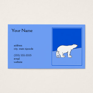 Polar Bear Mamma och Unge Painting - Wildlife Art Visitkort