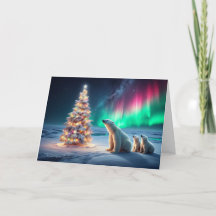 Polar Bear Mamma Unge Julgran NordLjus