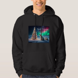 Polar Bear Mamma Unge Julgran NordLjus Hoodie