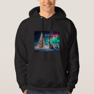Polar Bear Mamma Unge Julgran NordLjus Hoodie