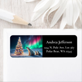 Polar Bear Mamma Unge Julgran NordLjus Returadress Etikett