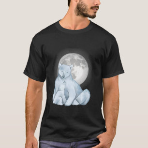 Polar Bear Måne Art Antarctica Winter Polar Bear L T Shirt