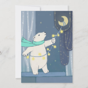 Polar Bear & Måne Julkort