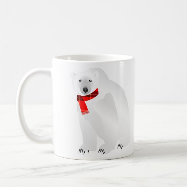 Polar Bear med Play Scarf Baby Kallet utanför Kaffemugg (Vänster)
