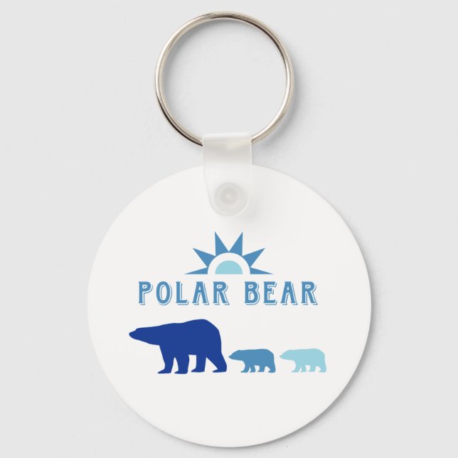 Polar Bear med Sol Nyckelring (Framsida)