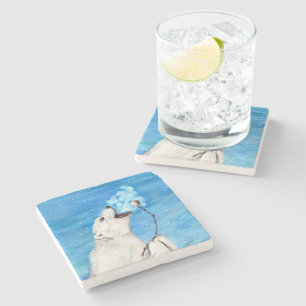 Polar Bear med tostad Marshmallow Stenunderlägg