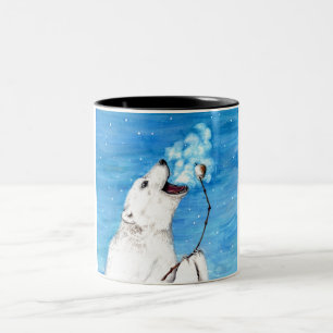 Polar Bear med tostad Marshmallow Två-Tonad Mugg
