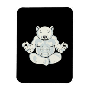 Polar Bear Meditation Gift Yoga Älskare Women Yoga Magnet