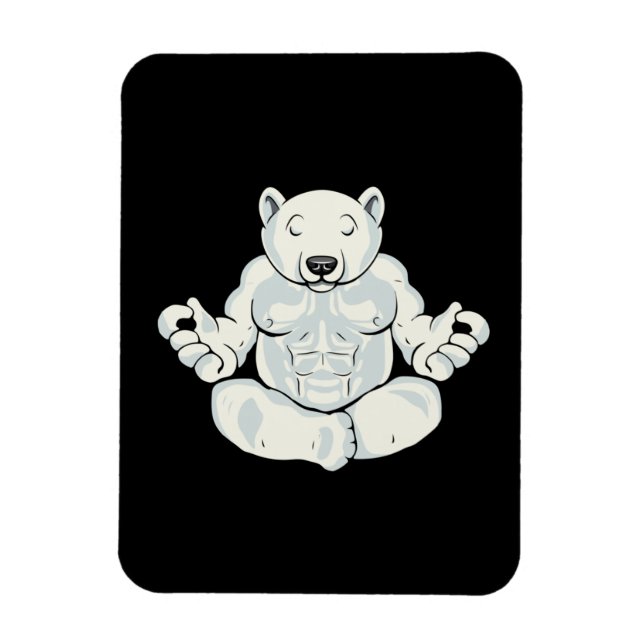Polar Bear Meditation Gift Yoga Älskare Women Yoga Magnet (Vertikal)