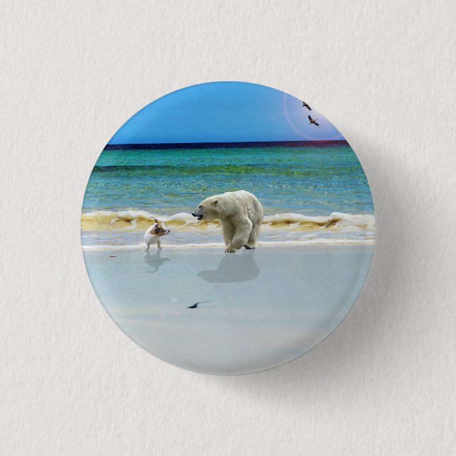 Polar Bear Meets Jack Russell, Badge Knapp (Framsida)
