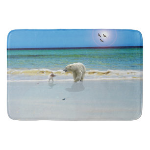 Polar Bear Meets Jack Russell, Memory Foam Bathmat Badrumsmatta