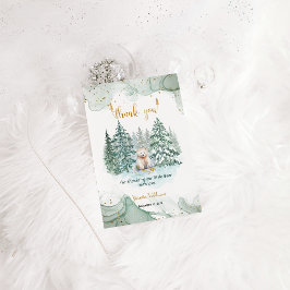 Polar Bear Minimalist Winter Baby Shower Tack Kort