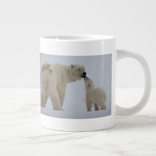 Polar Bear Mor med Unge Jumbo Mugg (Höger)