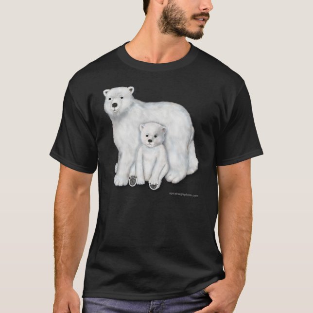 Polar Bear Mor och Unge. Tee Shirt (Framsida)