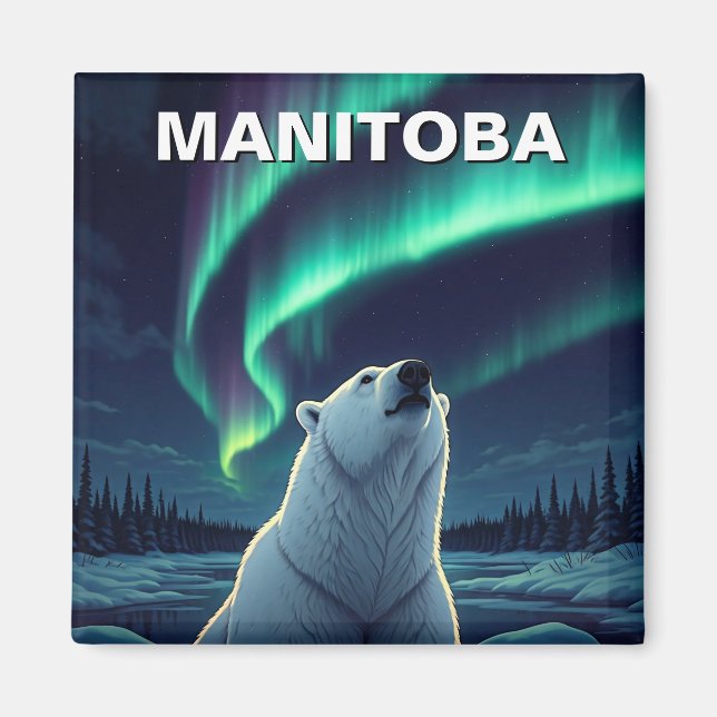 Polar Bear norra ljus Manitoba Kanada Magnet (Framsidan)