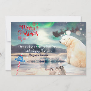 Polar Bear North Pole-julkort Julkort