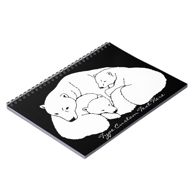 Polar Bear Notebook Anpassningsbar Bear Art Journa Anteckningsbok Med Spiral (Vänstra Sidan)