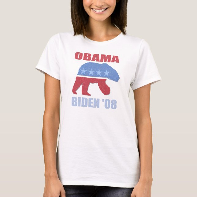 Polar Bear Obama Biden Långärmad Womens Shirt Tröja (Framsida)
