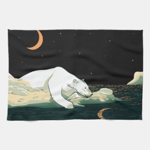 Polar Bear och Måne Kökshandduk