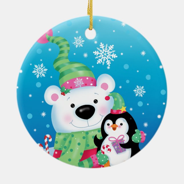 Polar Bear och Penguin Ornament (Baksidan)